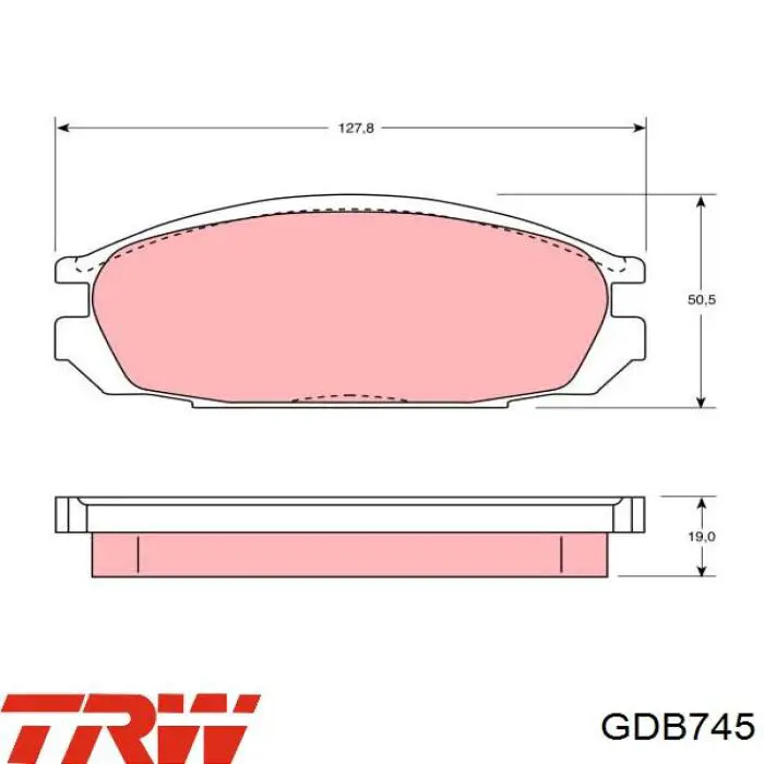 Купить GDB745 TRW Колодки тормозные задние, дисковые