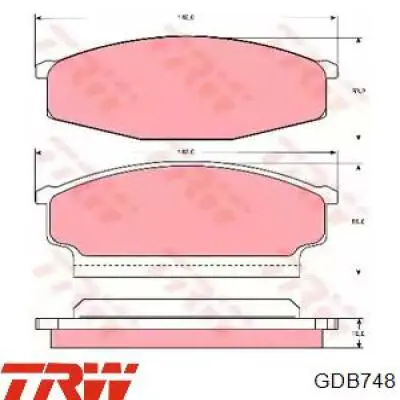 GDB748 TRW передние тормозные колодки