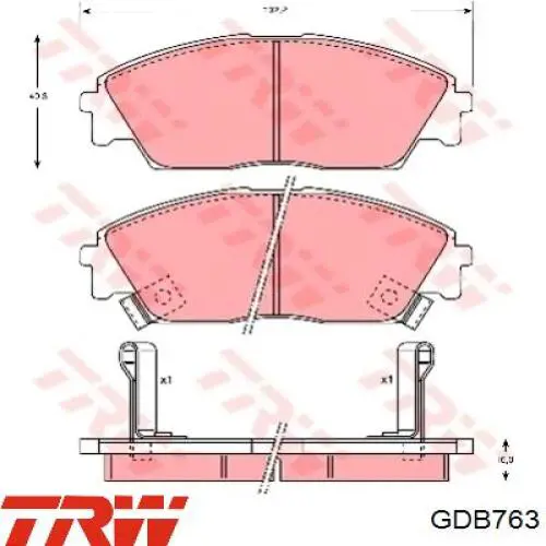 GDB763 TRW колодки тормозные передние дисковые