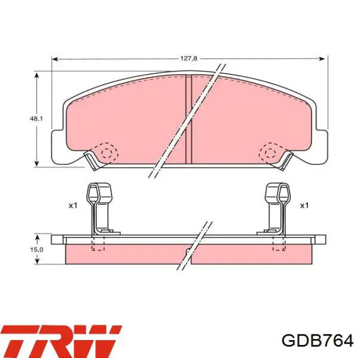 Передние тормозные колодки GDB764 TRW