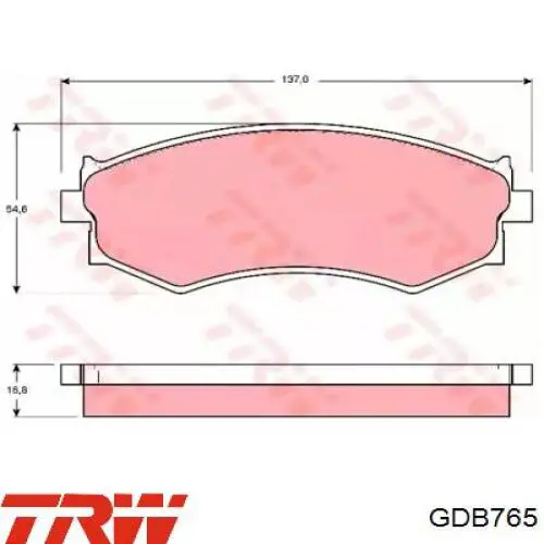 GDB765 TRW Колодки передние
