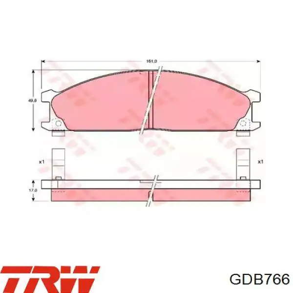 GDB766 TRW колодки тормозные передние дисковые