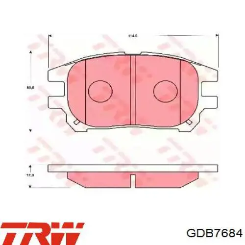 Передние тормозные колодки GDB7684 TRW