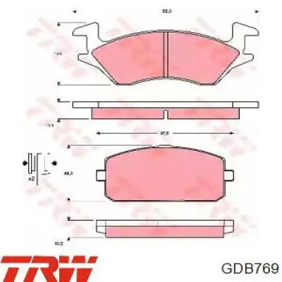 Купить GDB769 TRW Колодки тормозные