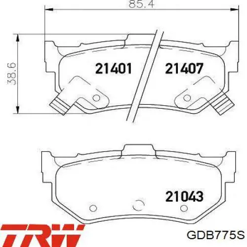 Задние тормозные колодки GDB775S TRW