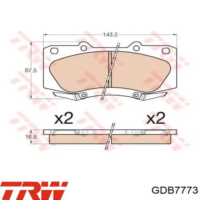 Колодки TRW GDB7773 цена, от 15.38 USD