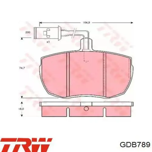 GDB789 TRW колодки тормозные передние дисковые
