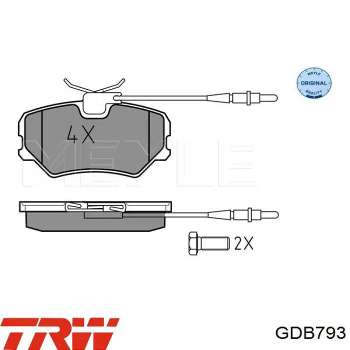 Передние тормозные колодки GDB793 TRW