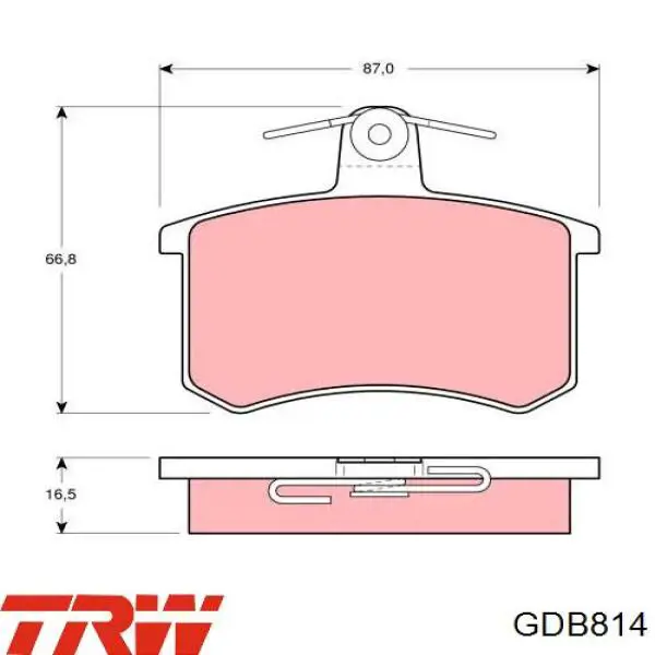 GDB814 TRW колодки тормозные задние дисковые