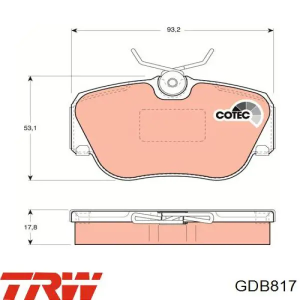 Купить GDB817 TRW Колодки тормозные