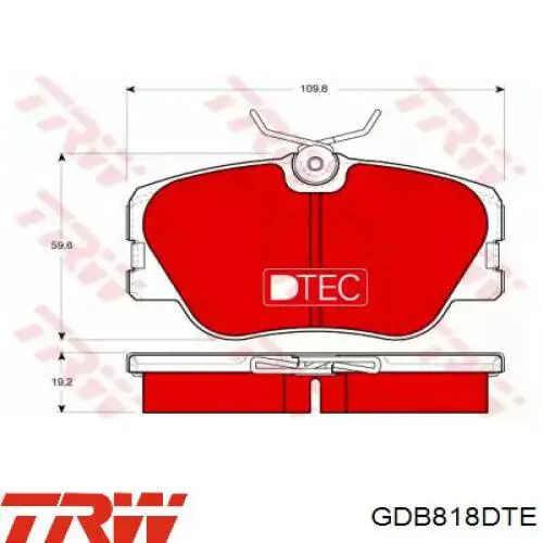 GDB818DTE TRW колодки тормозные передние дисковые