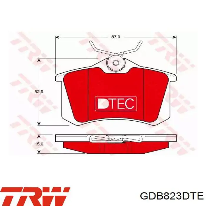 GDB823DTE TRW Колодки тормозные дисковые комплект