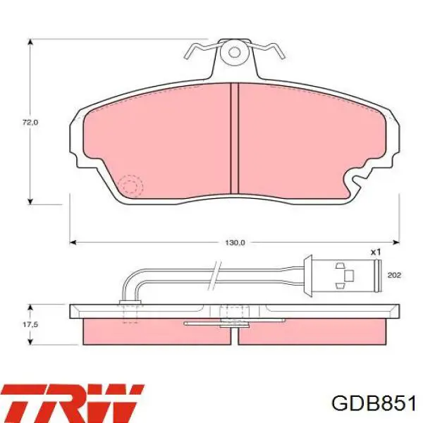 GDB851 TRW колодки тормозные передние дисковые