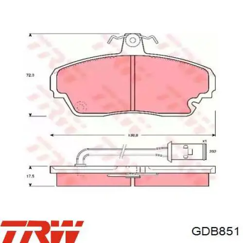 Передние тормозные колодки GDB851 TRW