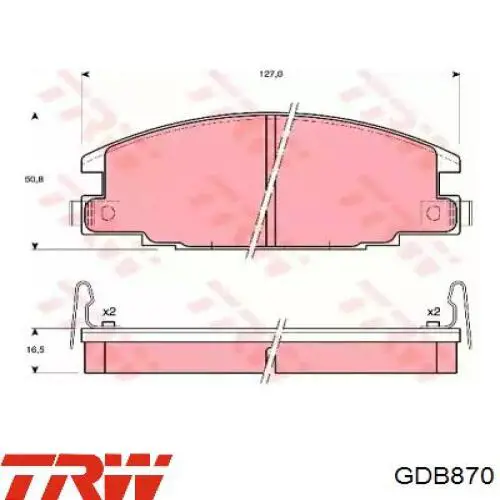 Передние тормозные колодки GDB870 TRW