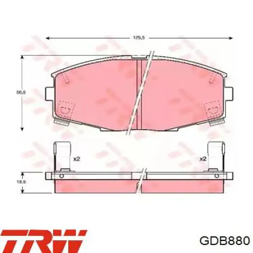 Передние тормозные колодки GDB880 TRW