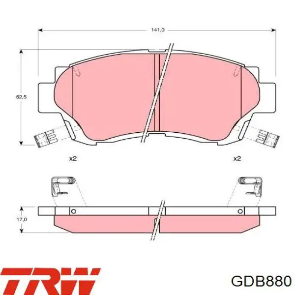 Колодки TRW GDB880 цена, от 15.64 USD