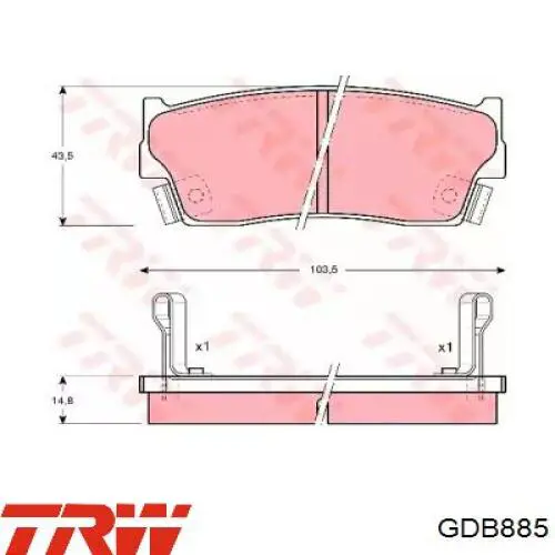 Передние тормозные колодки GDB885 TRW