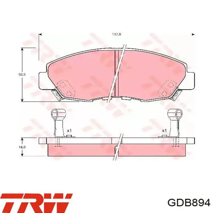 GDB894 TRW колодки тормозные передние дисковые