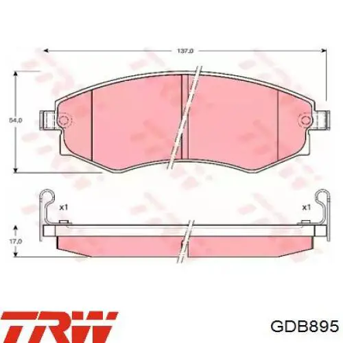 GDB895 TRW Колодки передние