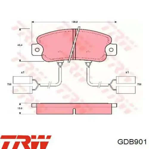 Передние тормозные колодки GDB901 TRW