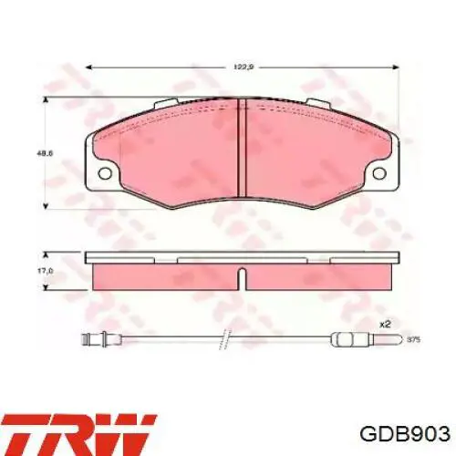 GDB903 TRW колодки тормозные передние дисковые