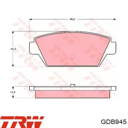 Колодки дисковые  TRW GDB945 цена, от 14.55 USD
