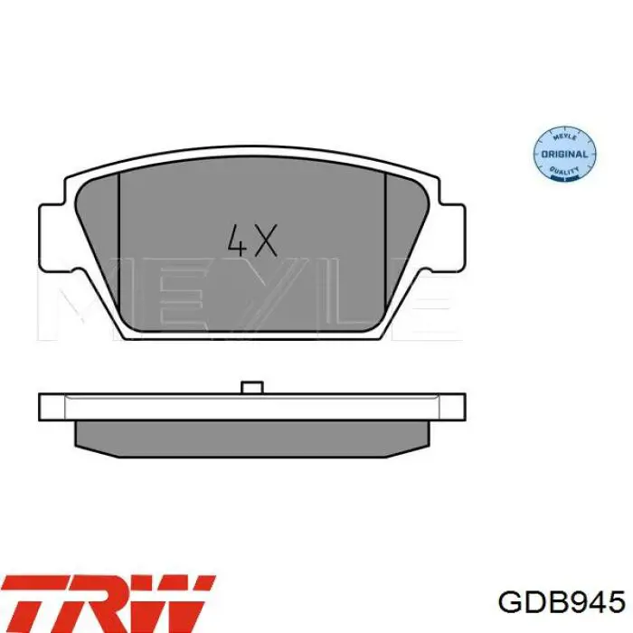 Купить GDB945 TRW Колодки тормозные задние, дисковые