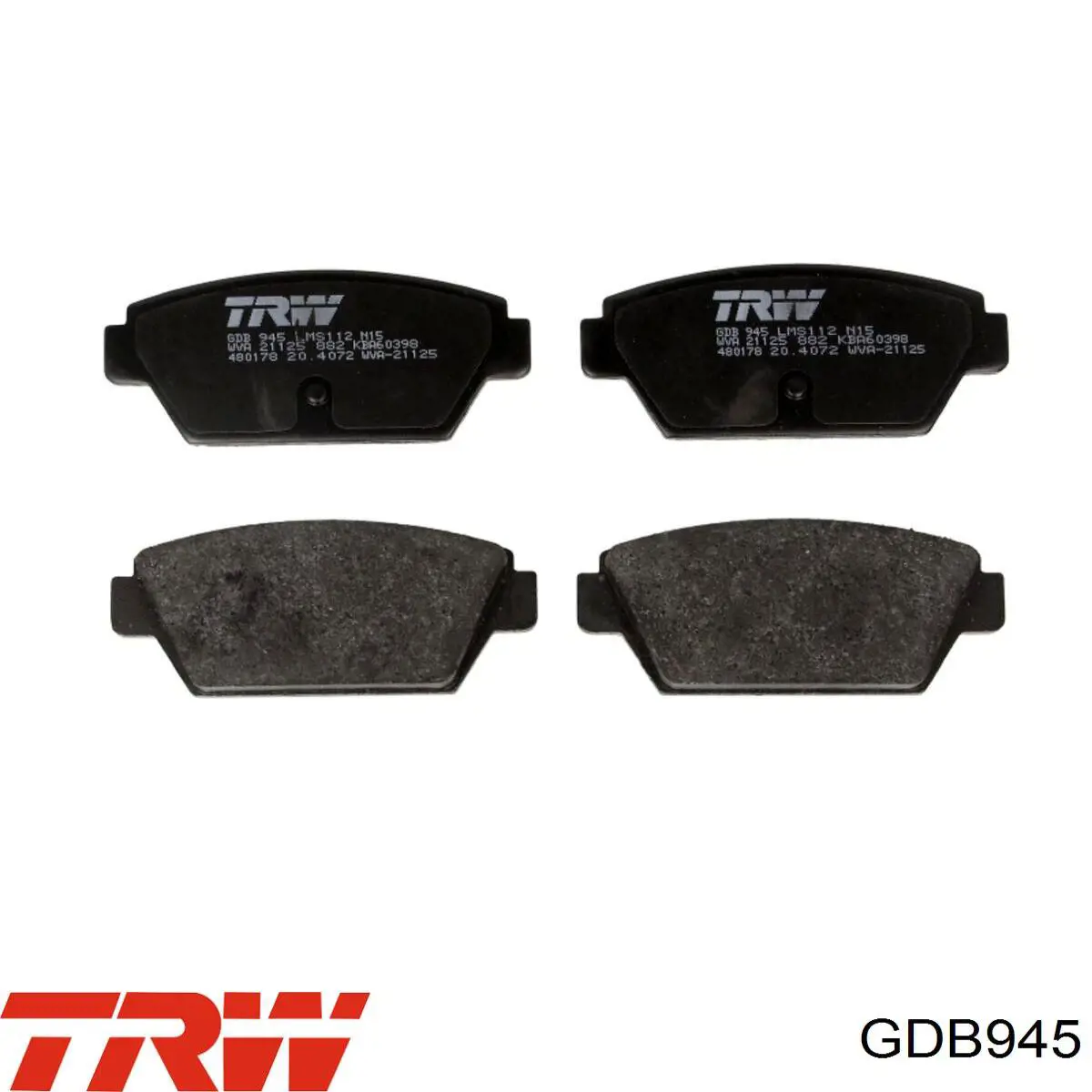 GDB945 TRW колодки тормозные задние дисковые