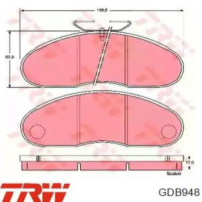 Передние тормозные колодки GDB948 TRW