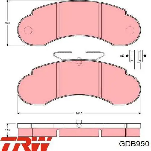 Pastillas freno delanteras GDB950 TRW