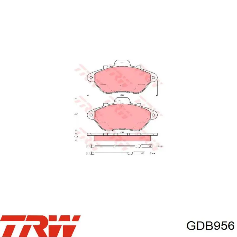 Передние тормозные колодки GDB956 TRW