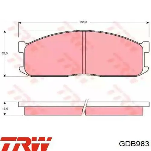 GDB983 TRW колодки тормозные передние дисковые