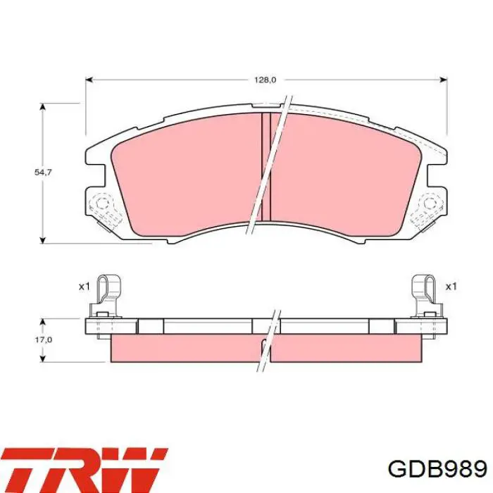 Передние тормозные колодки GDB989 TRW