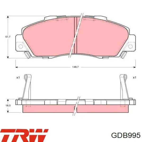 GDB995 TRW колодки тормозные передние дисковые