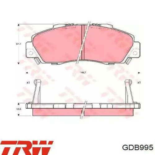 Купить GDB995 TRW Колодки тормозные