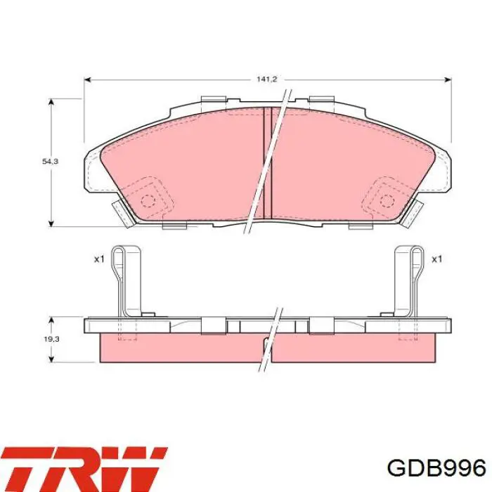 Передние тормозные колодки GDB996 TRW