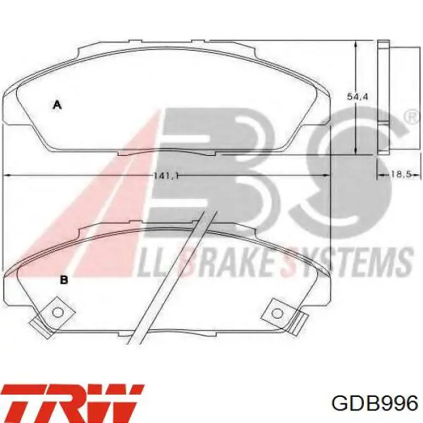 Колодки TRW GDB996 цена, от 15.19 USD