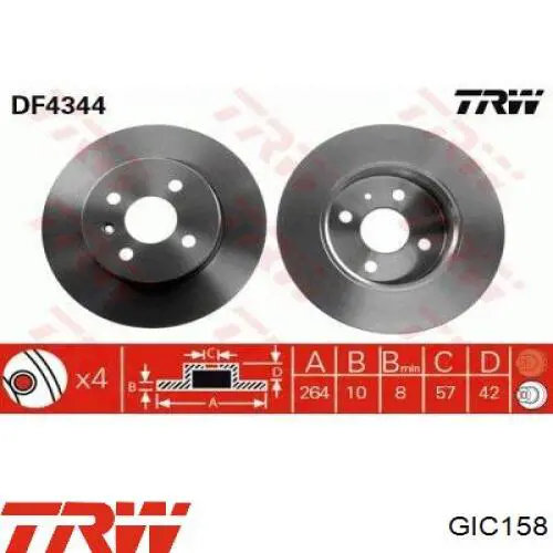 Датчик износа тормозных колодок передний GIC158 TRW