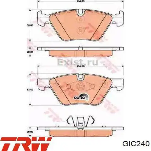 Датчик износа тормозных колодок передний GIC240 TRW