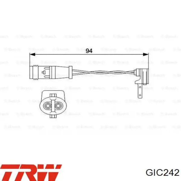 Датчик зносу гальмівних колодок, передній GIC242 TRW