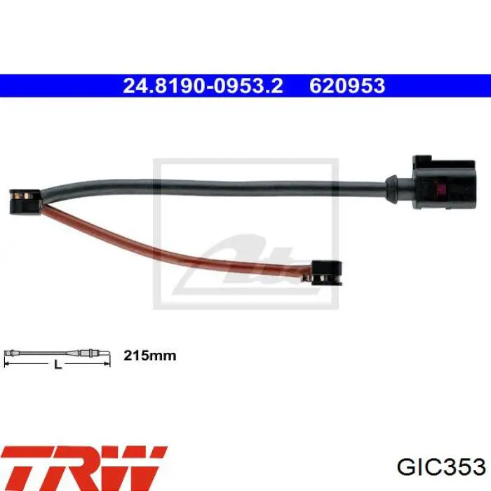 Датчик износа тормозных колодок задний GIC353 TRW
