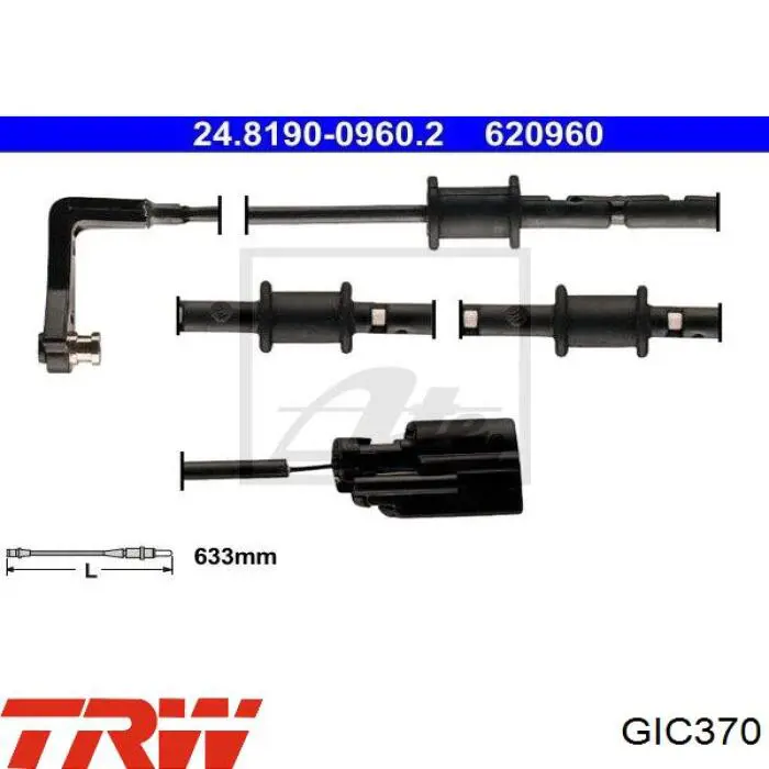 Contacto de aviso, desgaste de los frenos, trasero GIC370 TRW
