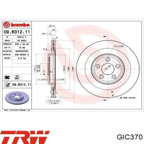 Датчик износа тормозных колодок, задний TRW GIC370 цена, от 13.65 USD