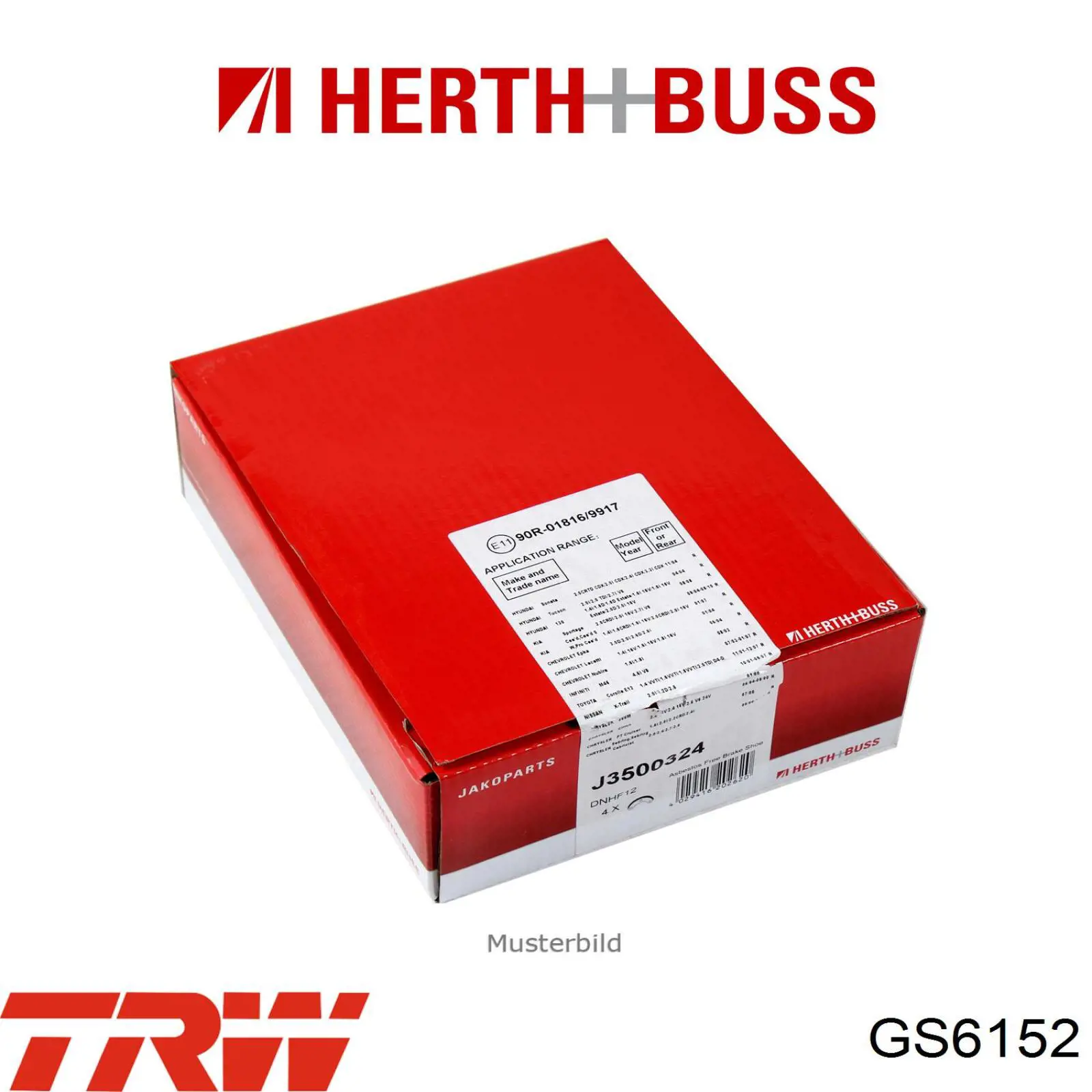 Задние барабанные колодки GS6152 TRW