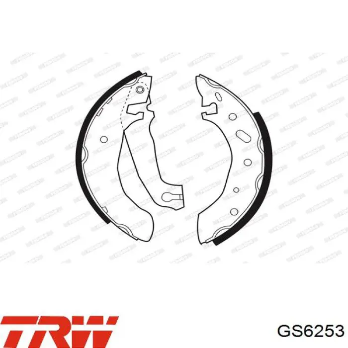 GS6253 TRW Барабанные тормозные колодки