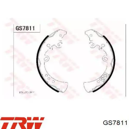 Задние барабанные колодки GS7811 TRW