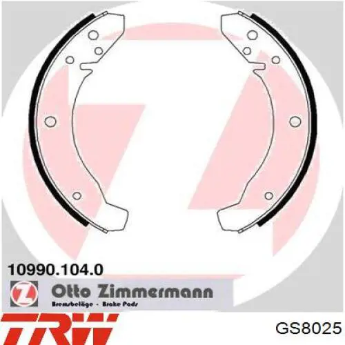 Задние барабанные колодки GS8025 TRW