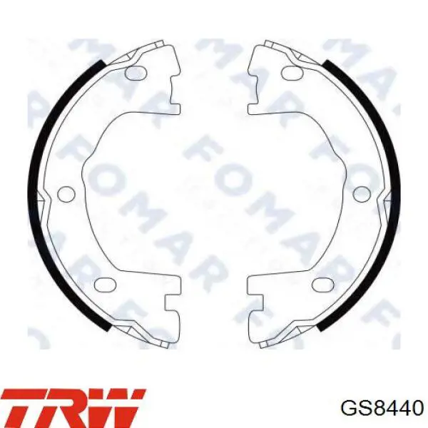 GS8440 TRW Барабанные тормозные колодки