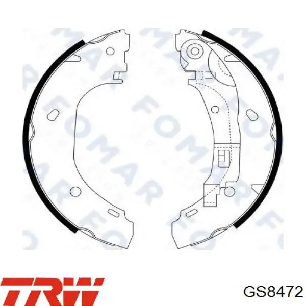 GS8472 TRW Барабанные тормозные колодки